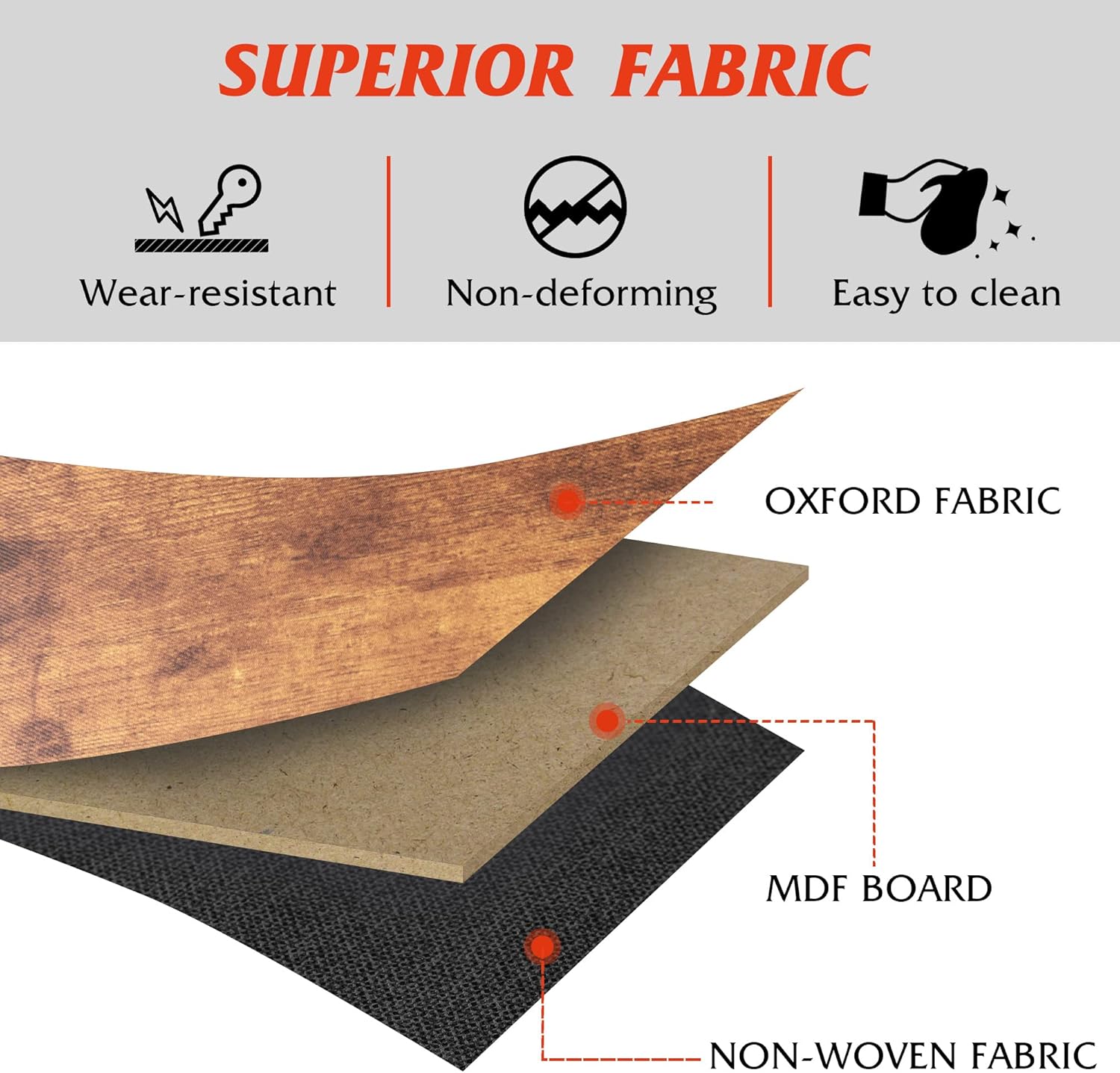 WLIVE 6 Drawer Dresser for Bedroom, Fabric Double Dresser, Storage Tower with Fabric Bins, Chest of Drawers for Closet, Living Room, Hallway, Rustic Brown Wood Grain Print - Grand Goldman