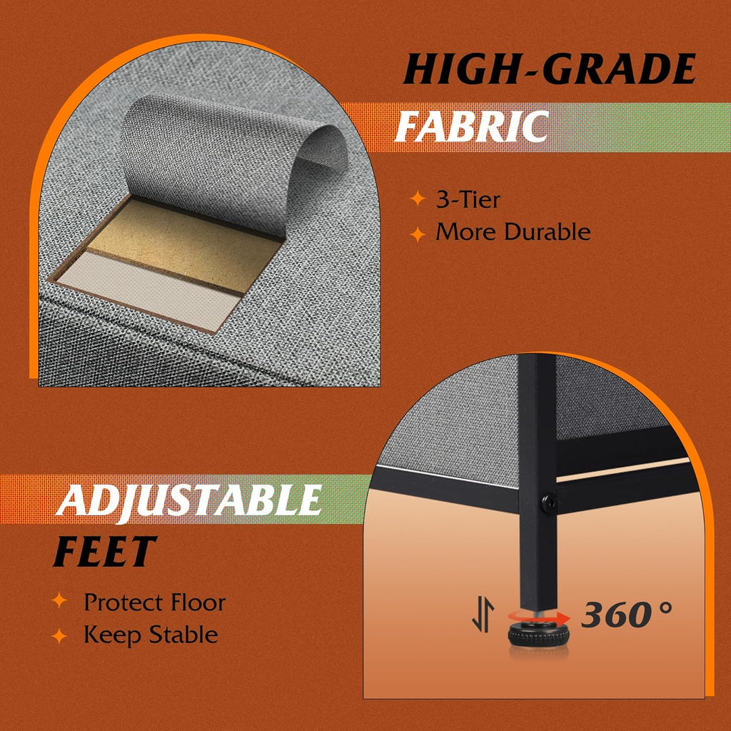 WLIVE Dresser for Bedroom with 5 Drawers, Wide Chest of Drawers, Fabric Dresser, Storage Organizer Unit with Fabric Bins for Closet, Living Room, Hallway, Dark Grey - Grand Goldman