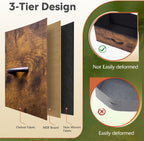 WLIVE Fabric Dresser, 5-Drawer Tall Dresser for Bedroom, Storage Dresser Organizer with Fabric Bins, Wood Top, Sturdy Steel Frame, Chest of Drawers for Closet, Hallway, Rustic Brown Wood Grain Print - Grand Goldman