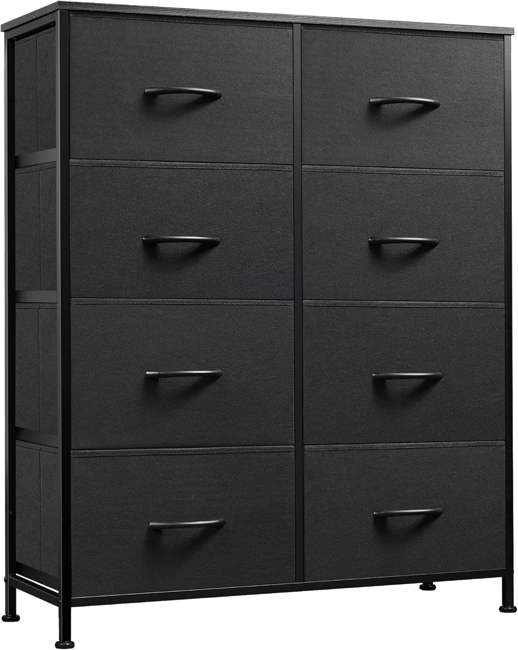 WLIVE Fabric Dresser for Bedroom, Tall Dresser with 8 Drawers, Storage Tower with Fabric Bins, Double Dresser, Chest of Drawers for Closet, Living Room, Hallway, Dark Gray - Grand Goldman