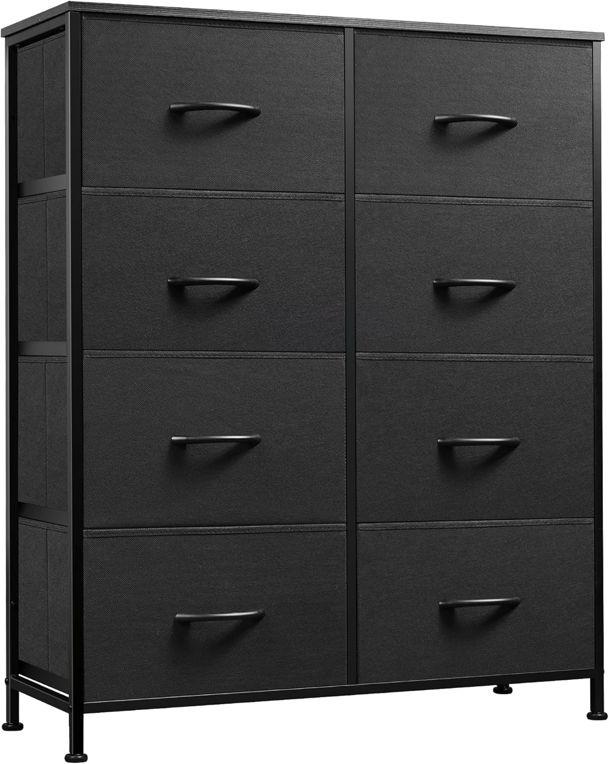 WLIVE Fabric Dresser for Bedroom, Tall Dresser with 8 Drawers, Storage Tower with Fabric Bins, Double Dresser, Chest of Drawers for Closet, Living Room, Hallway, Dark Gray - Grand Goldman
