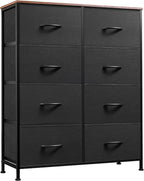 WLIVE Fabric Dresser for Bedroom, Tall Dresser with 8 Drawers, Storage Tower with Fabric Bins, Double Dresser, Chest of Drawers for Closet, Living Room, Hallway, Dark Gray - Grand Goldman