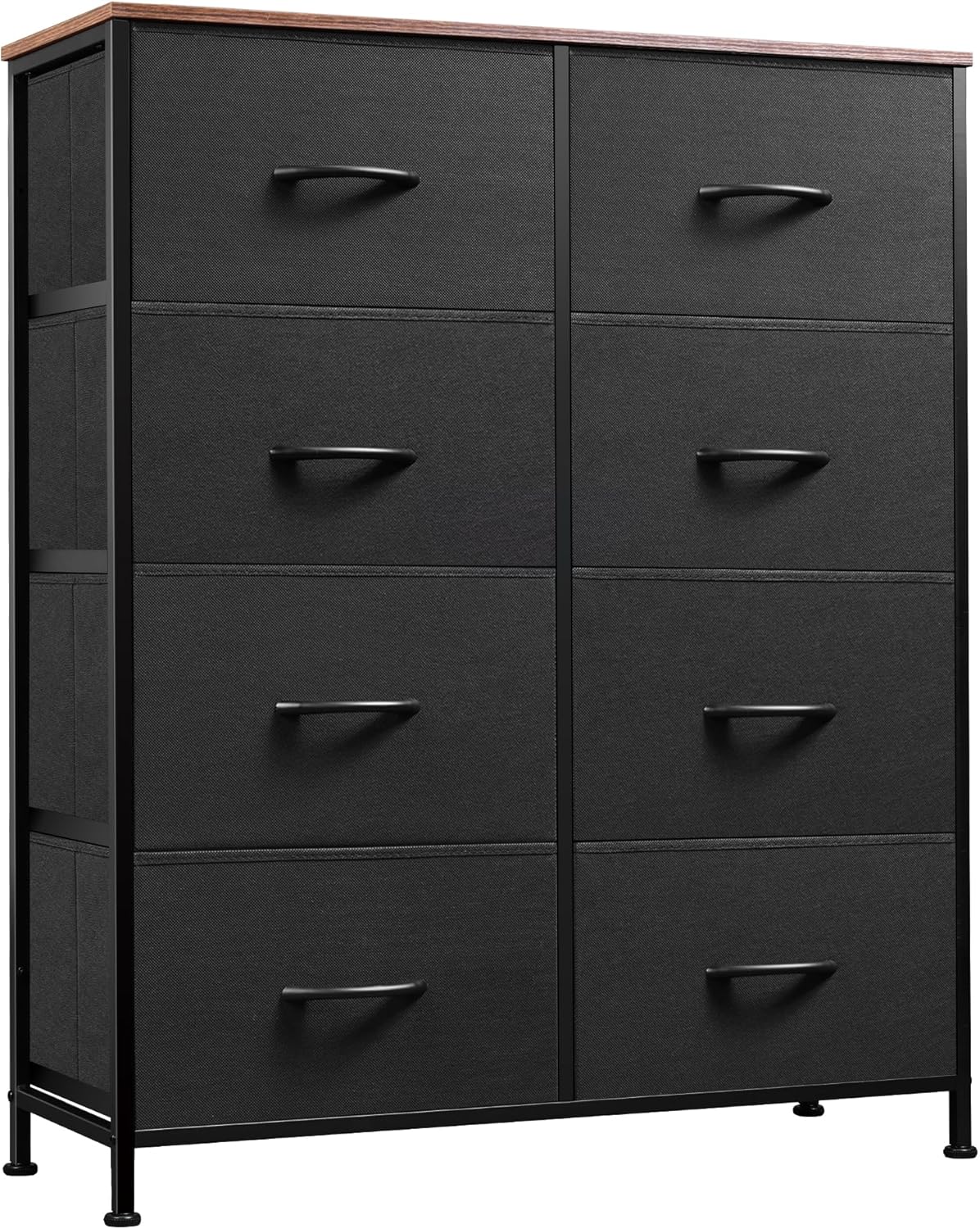 WLIVE Fabric Dresser for Bedroom, Tall Dresser with 8 Drawers, Storage Tower with Fabric Bins, Double Dresser, Chest of Drawers for Closet, Living Room, Hallway, Dark Gray - Grand Goldman