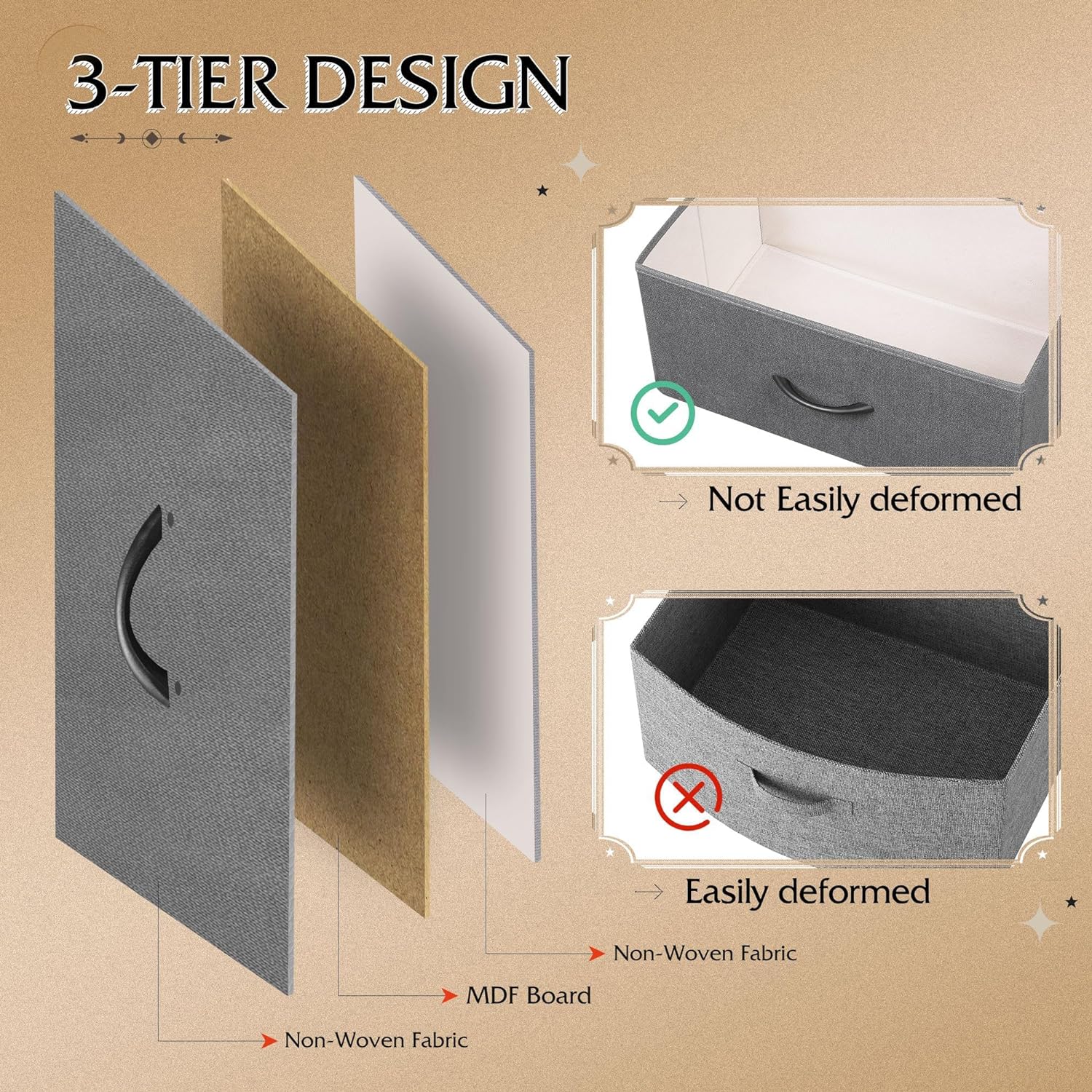 WLIVE Fabric Dresser for Bedroom, Tall Dresser with 8 Drawers, Storage Tower with Fabric Bins, Double Dresser, Chest of Drawers for Closet, Living Room, Hallway, Dark Gray - Grand Goldman