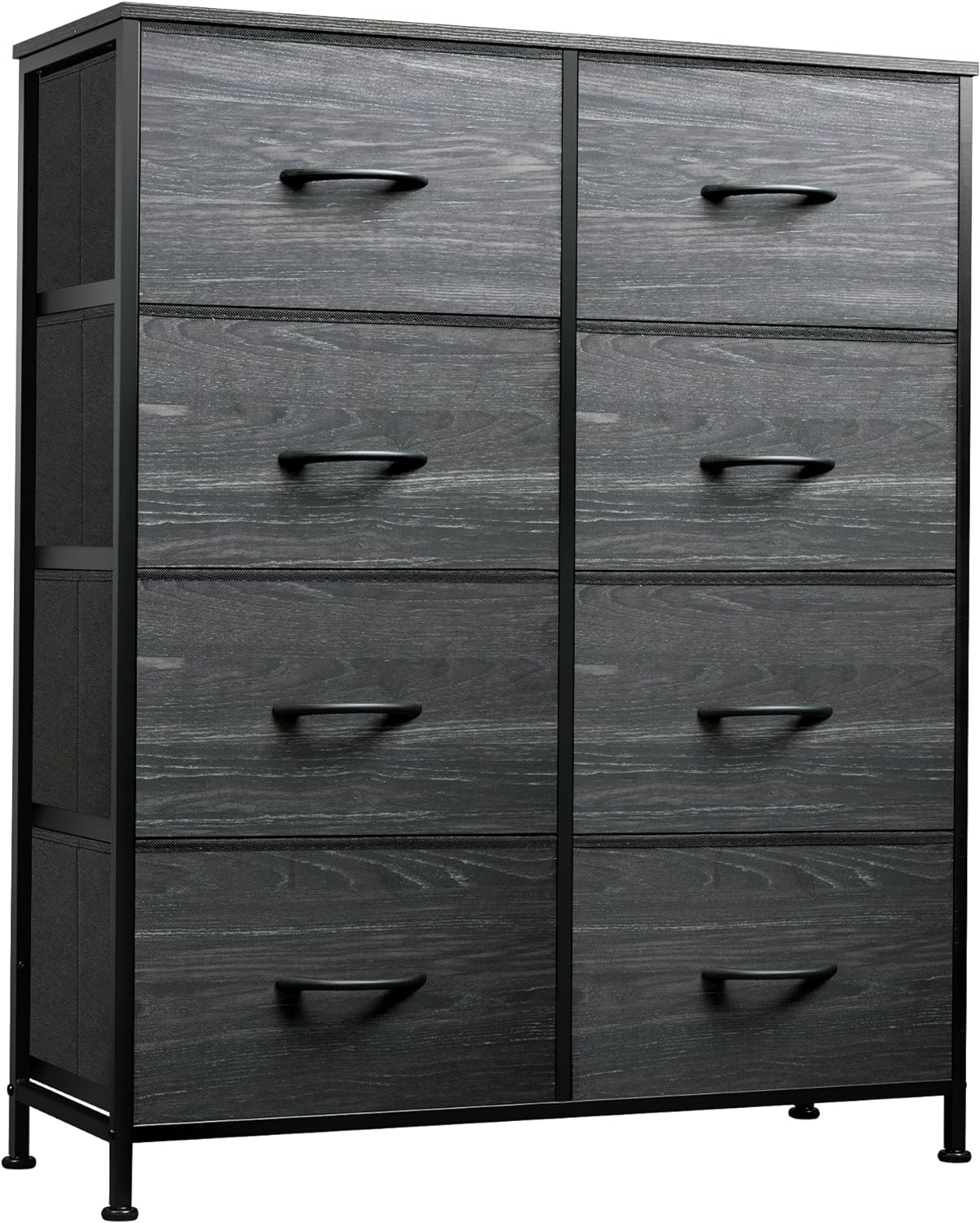 WLIVE Fabric Dresser for Bedroom, Tall Dresser with 8 Drawers, Storage Tower with Fabric Bins, Double Dresser, Chest of Drawers for Closet, Living Room, Hallway, Dark Gray - Grand Goldman