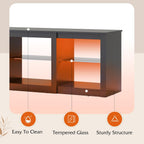 WLIVE LED TV Stand for 65-Inch TV, 58-Inch Entertainment Center with Adjustable Glass Shelves, Modern Media Console for Living Room & Bedroom, Black - Grand Goldman