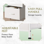 WLIVE Nightstand with 3 Drawers, Fabric Dresser, Organizer Unit, Storage Dresser for Bedroom, Hallway, Entryway, Closets, Sturdy Steel Frame, Wood Top, Easy Pull Handle, White - Grand Goldman