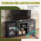 WLIVE Retro TV Stand for 65 inch TV, TV Console Cabinet with Storage, Open Shelves Entertainment Center for Living Room and Bedroom, Black - Grand Goldman