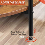 WLIVE Round Coffee Table, 32.6" Small Coffee Table with Open Storage Shelf, 2-Tier Industrial Circle Wood Center Table for Living Room, Rustic Brown - Grand Goldman