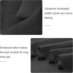 WURUIBO Black Full/Queen Quilt Bedding Set, 3 Pieces Lightweight Bedspreads with Pillow Shams, Microfiber Modern Thin Coverlet, Summer Quilted Comforter for All Season (1 Quilt, 2 Shams) - Grand Goldman