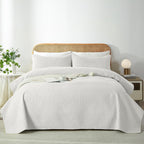 WURUIBO Black Full/Queen Quilt Bedding Set, 3 Pieces Lightweight Bedspreads with Pillow Shams, Microfiber Modern Thin Coverlet, Summer Quilted Comforter for All Season (1 Quilt, 2 Shams) - Grand Goldman