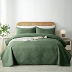 WURUIBO Black Full/Queen Quilt Bedding Set, 3 Pieces Lightweight Bedspreads with Pillow Shams, Microfiber Modern Thin Coverlet, Summer Quilted Comforter for All Season (1 Quilt, 2 Shams) - Grand Goldman