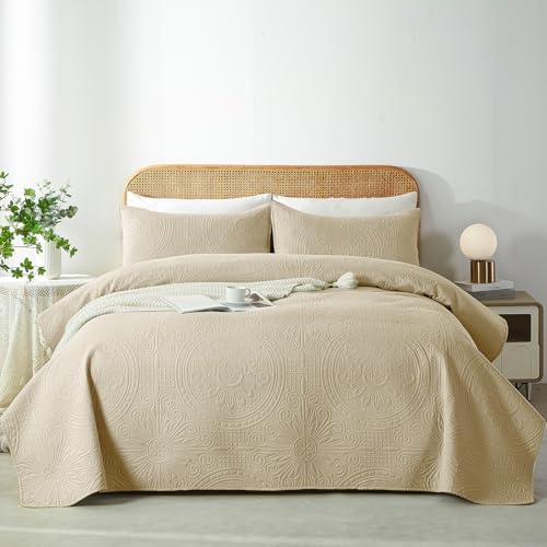 WURUIBO Black Full/Queen Quilt Bedding Set, 3 Pieces Lightweight Bedspreads with Pillow Shams, Microfiber Modern Thin Coverlet, Summer Quilted Comforter for All Season (1 Quilt, 2 Shams) - Grand Goldman