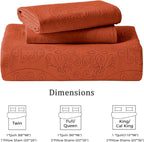 WURUIBO Brunt Orange Quilt Set Full/Queen Size, Embossing Microfiber Bedspreads with Pillow Sham, Ligthweight Breathable Thin Coverlet, Reversible Bedding Set for All Season (1 Quilt, 2 Shams) - Grand Goldman