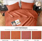 WURUIBO Brunt Orange Quilt Set Full/Queen Size, Embossing Microfiber Bedspreads with Pillow Sham, Ligthweight Breathable Thin Coverlet, Reversible Bedding Set for All Season (1 Quilt, 2 Shams) - Grand Goldman