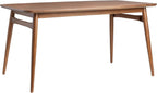 Walker Edison Mid-Century Modern Solid Wood Tapered-Leg Dining Table, 59 Inch, Walnut - Grand Goldman