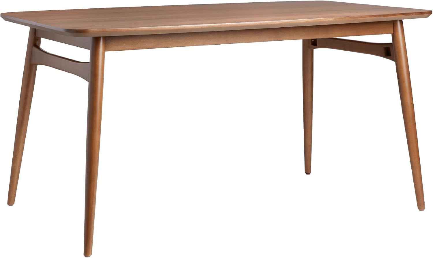 Walker Edison Mid-Century Modern Solid Wood Tapered-Leg Dining Table, 59 Inch, Walnut - Grand Goldman