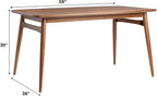 Walker Edison Mid-Century Modern Solid Wood Tapered-Leg Dining Table, 59 Inch, Walnut - Grand Goldman