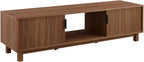 Walker Edison Walton Modern Fluted-Door Low Stand for TVs up to 80 Inches, 70 x 15.75 x 16 inches, Mocha - Grand Goldman