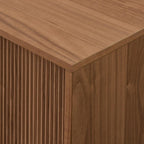 Walker Edison Walton Modern Fluted-Door Low Stand for TVs up to 80 Inches, 70 x 15.75 x 16 inches, Mocha - Grand Goldman