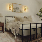 Wall Decor Mason Jar Sconces - Home Decor Wall Art Hanging Design with Remote Control LED Fairy Lights and White Rose, Farmhouse Wall Decorations for Bedroom Living Room Lights Set of Two - Grand Goldman