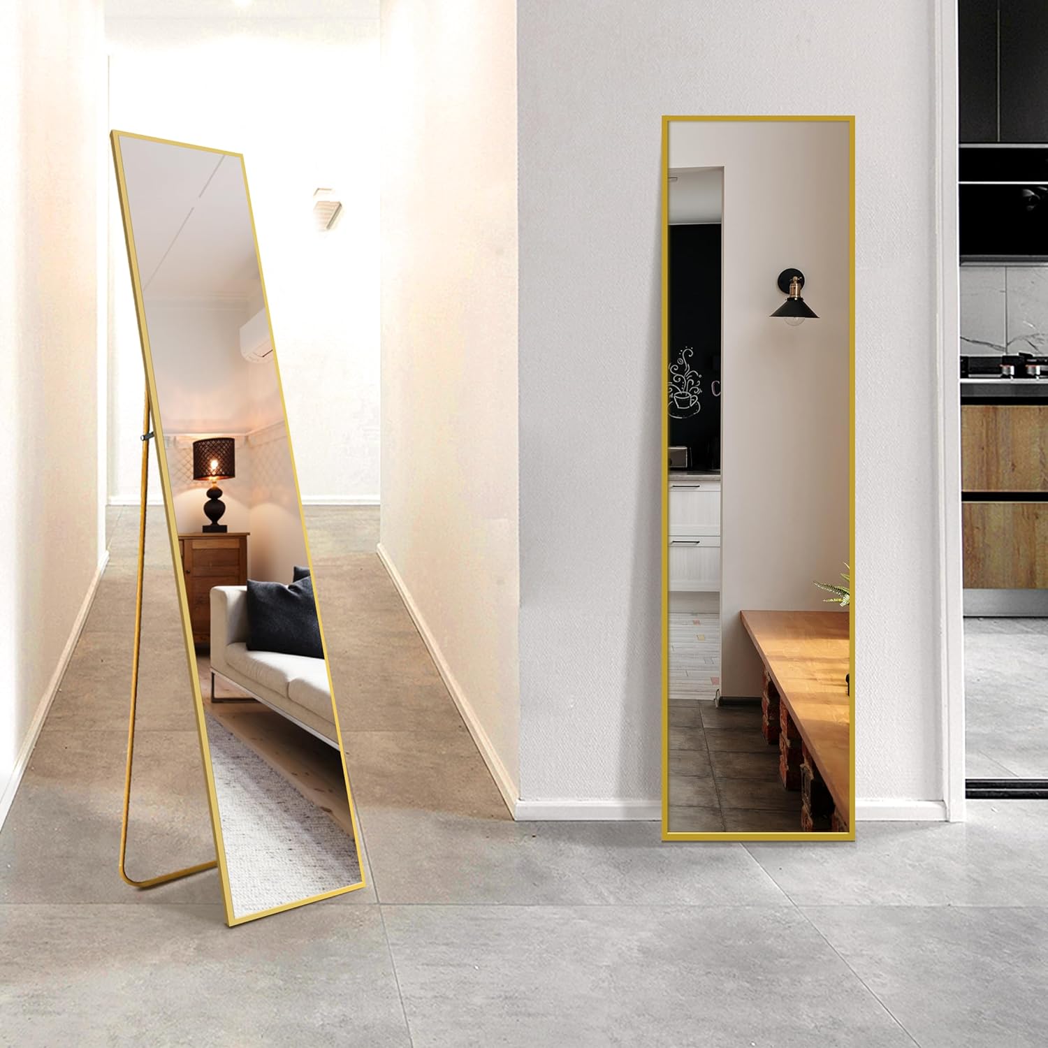 Wall Mirror Full Length Mirror for Wall,Home Gym Mirror 14''x12'' x 12PCS, Glass Frameless Body Mirror Wall-Mounted for Gym, Bedroom, Living Room, Over The Door - Grand Goldman