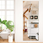 Wall Mirror Full Length Mirror for Wall,Home Gym Mirror 14''x12'' x 12PCS, Glass Frameless Body Mirror Wall-Mounted for Gym, Bedroom, Living Room, Over The Door - Grand Goldman