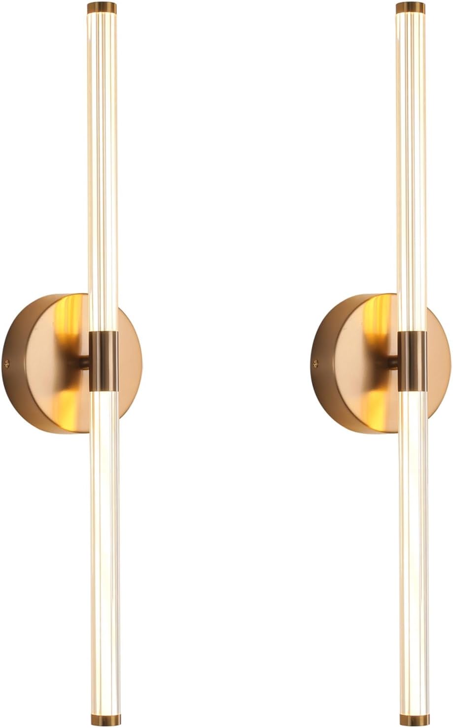 Wall Sconces Set of Two Brushed Brass Gold 🔥🔥🔥 Sconces Wall Lighting with Clear Glass Wall Lamp Modern Wall Sconce Wall Light Fixtures Sconces Wall Decor Set of 2 Wall scones, Wall Lights Set of 2 - Grand Goldman