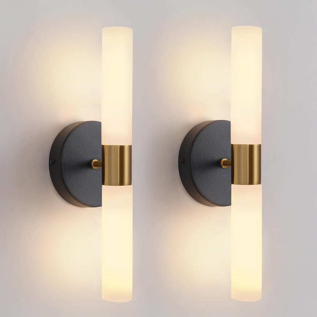 Wall Sconces Set of Two Brushed Brass Gold 🔥🔥🔥 Sconces Wall Lighting with Clear Glass Wall Lamp Modern Wall Sconce Wall Light Fixtures Sconces Wall Decor Set of 2 Wall scones, Wall Lights Set of 2 - Grand Goldman