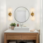 Wall Sconces Set of Two Brushed Brass Gold 🔥🔥🔥 Sconces Wall Lighting with Clear Glass Wall Lamp Modern Wall Sconce Wall Light Fixtures Sconces Wall Decor Set of 2 Wall scones, Wall Lights Set of 2 - Grand Goldman