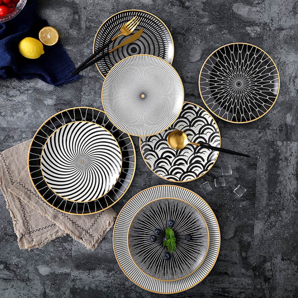 Western Dishes, Ceramic Dishes, Nordic Style Dishes Set - Grand Goldman