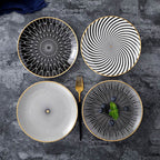 Western Dishes, Ceramic Dishes, Nordic Style Dishes Set - Grand Goldman