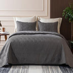 Whale Flotilla Queen Size Quilt Bedding Set, Soft Purple Queen/Full Quilts Bedspreads for All Seasons, Lightweight Geometric Star Pattern Coverlets - 3 Pieces(1 Quilt, 2 Pillow Shams) - Grand Goldman