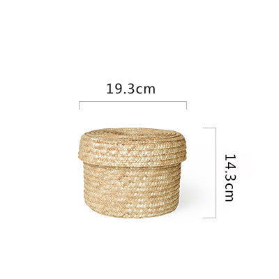 Wheat straw woven storage basket - Grand Goldman