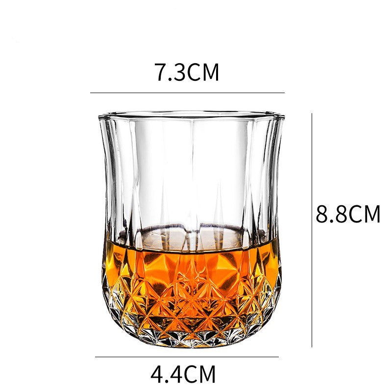 Whiskey Glass Wine Glass Foreign Wine Glass Crystal Glass Octagonal Glass Thickened Bar Glass Set Beer Glass - Grand Goldman