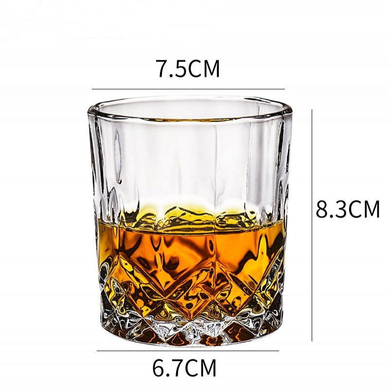 Whiskey Glass Wine Glass Foreign Wine Glass Crystal Glass Octagonal Glass Thickened Bar Glass Set Beer Glass - Grand Goldman