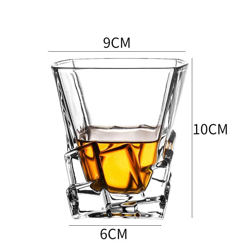 Whiskey Glass Wine Glass Foreign Wine Glass Crystal Glass Octagonal Glass Thickened Bar Glass Set Beer Glass - Grand Goldman