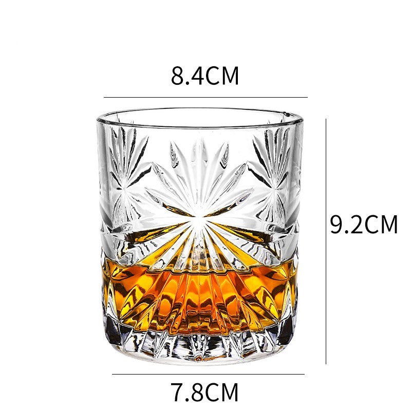 Whiskey Glass Wine Glass Foreign Wine Glass Crystal Glass Octagonal Glass Thickened Bar Glass Set Beer Glass - Grand Goldman