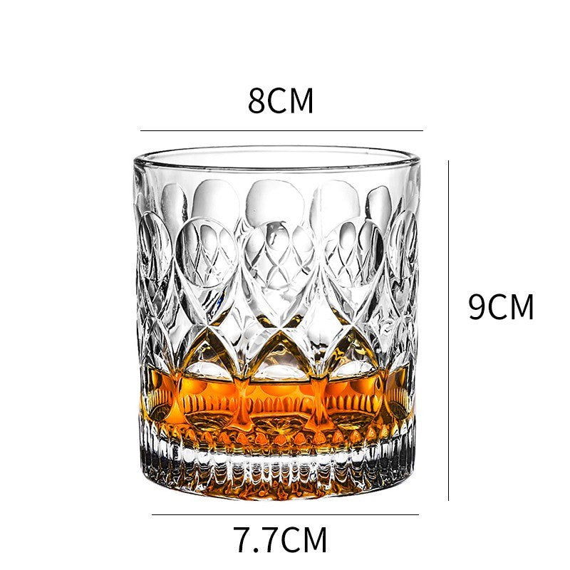 Whiskey Glass Wine Glass Foreign Wine Glass Crystal Glass Octagonal Glass Thickened Bar Glass Set Beer Glass - Grand Goldman