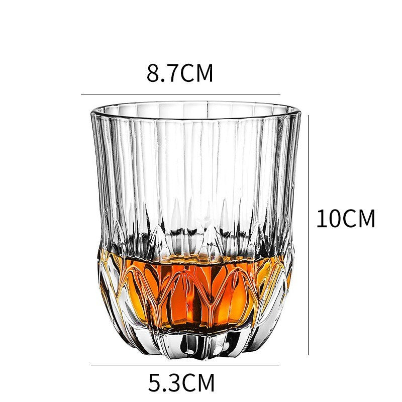 Whiskey Glass Wine Glass Foreign Wine Glass Crystal Glass Octagonal Glass Thickened Bar Glass Set Beer Glass - Grand Goldman