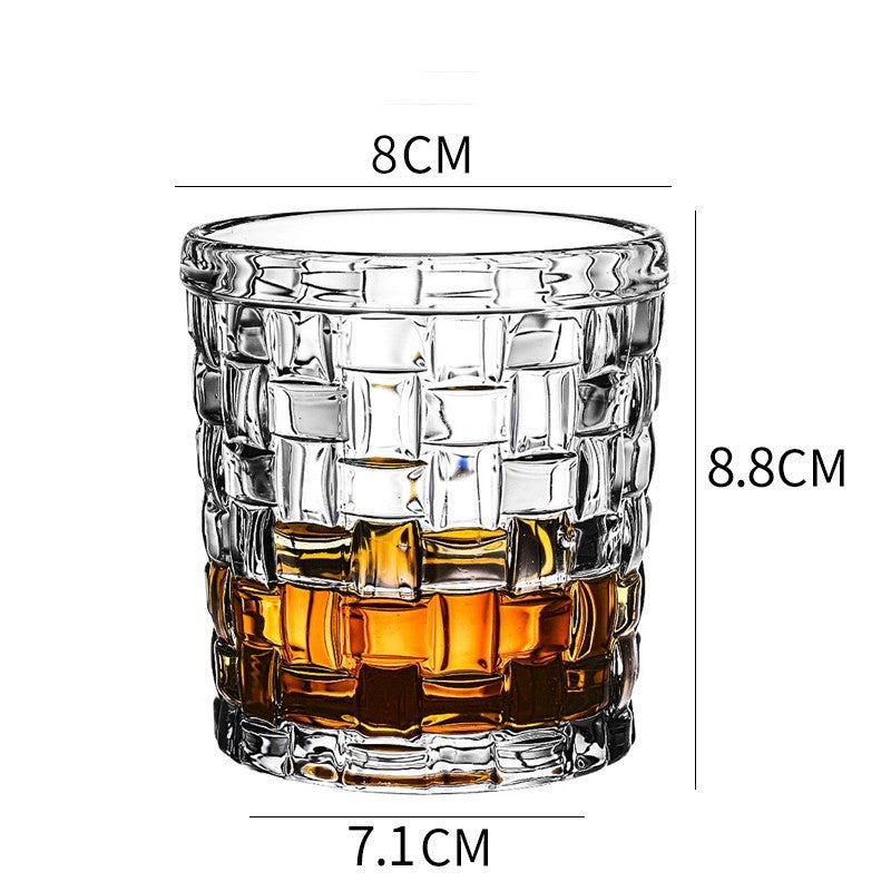Whiskey Glass Wine Glass Foreign Wine Glass Crystal Glass Octagonal Glass Thickened Bar Glass Set Beer Glass - Grand Goldman