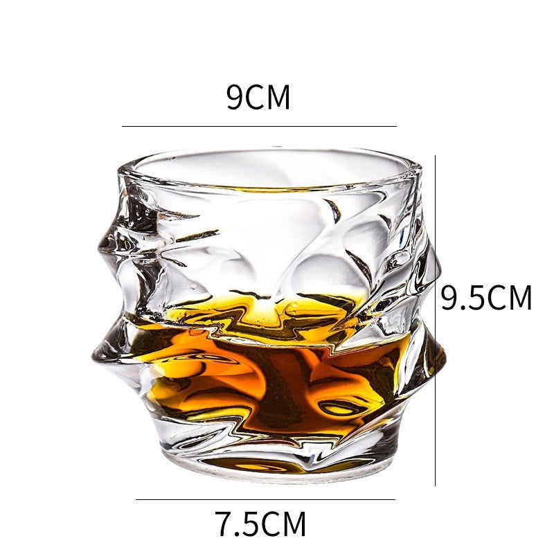 Whiskey Glass Wine Glass Foreign Wine Glass Crystal Glass Octagonal Glass Thickened Bar Glass Set Beer Glass - Grand Goldman