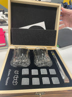 Whisky Stone Whisky Stones Glass Wooden Gift Box - Grand Goldman