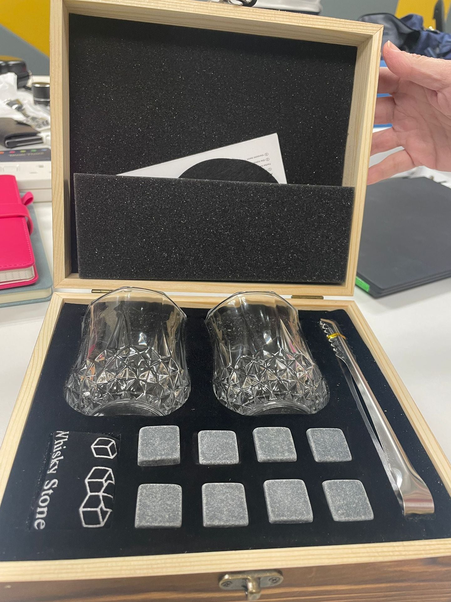 Whisky Stone Whisky Stones Glass Wooden Gift Box - Grand Goldman
