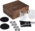 Whisky Stone Whisky Stones Glass Wooden Gift Box - Grand Goldman