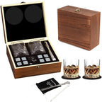 Whisky Stone Whisky Stones Glass Wooden Gift Box - Grand Goldman