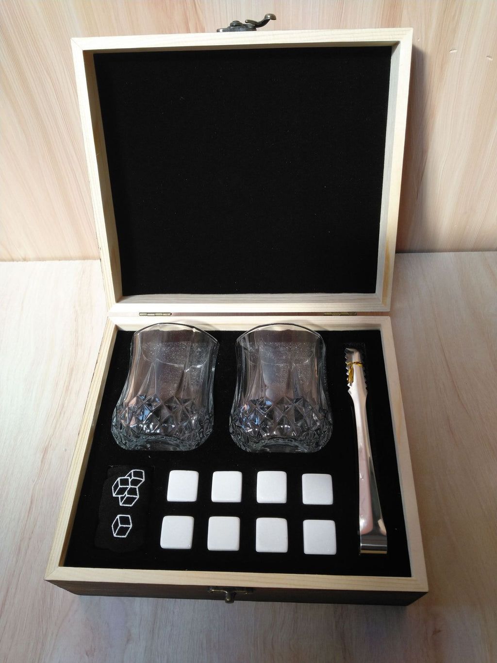 Whisky Stone Whisky Stones Glass Wooden Gift Box - Grand Goldman