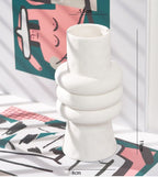 White Ceramic Dried Flower Water Vase - Grand Goldman