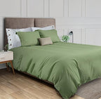 White Classic Dark Green Duvet Cover King Size, Microfiber Duvet Cover with Zipper, Duvet Cover Set with 2 Pillow Shams, Luxury Soft Comforter Cover King Size, 104 x 90 | Comforter Not Included - Grand Goldman