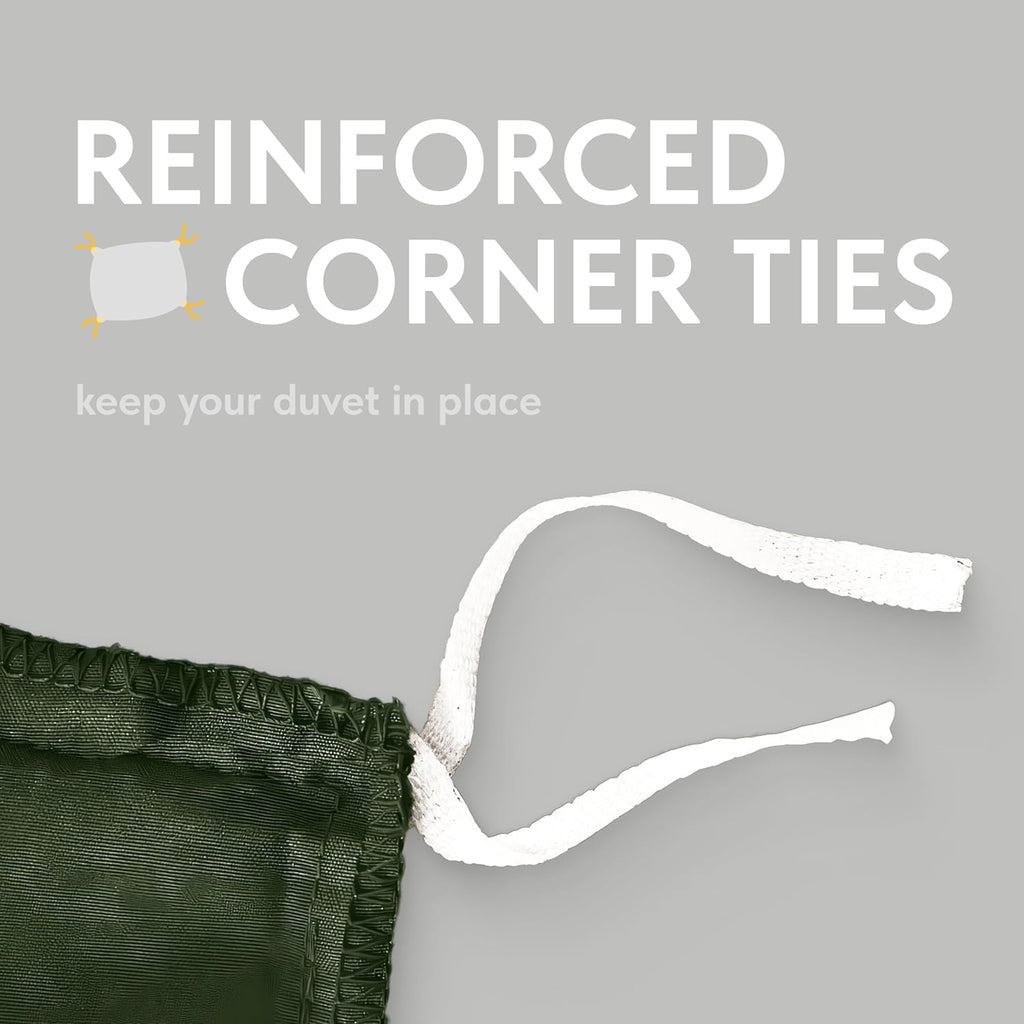 White Classic Dark Green Duvet Cover King Size, Microfiber Duvet Cover with Zipper, Duvet Cover Set with 2 Pillow Shams, Luxury Soft Comforter Cover King Size, 104 x 90 | Comforter Not Included - Grand Goldman